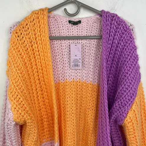 Wild Fable  Chunky Sweater Sherbet Crop Open Cardigan long sleeves open front XL