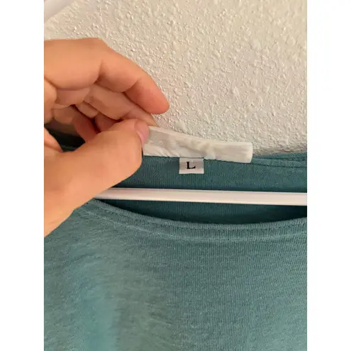 Bryn Walker Long Sleeve Top Womens Large Blue Cotton Boxy Lagenlook Oversized