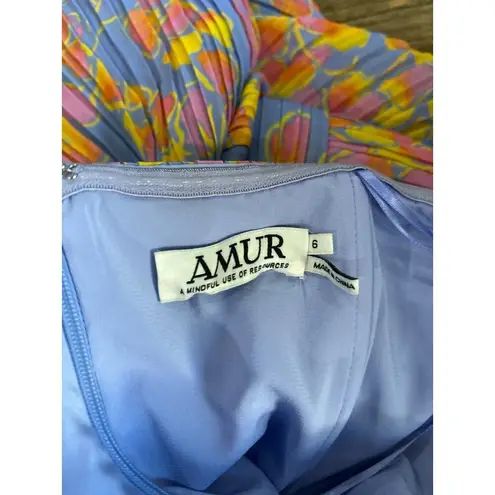 Amur Laine Tiered Floral Evening Gown Painter Scaevola Womens Size 6 Pink