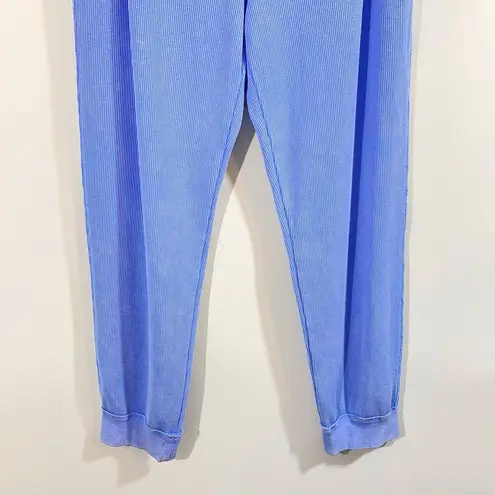Sundry Sunnyside by Women Blue Waffle Knit Drawstring Jogger Size XL NWT