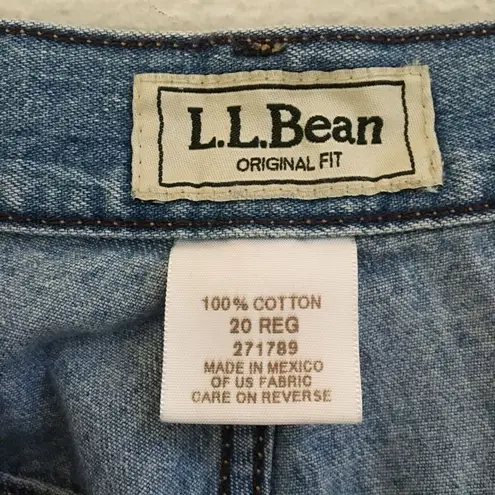 L.L.Bean  wide straight leg denim light wash jeans 20R