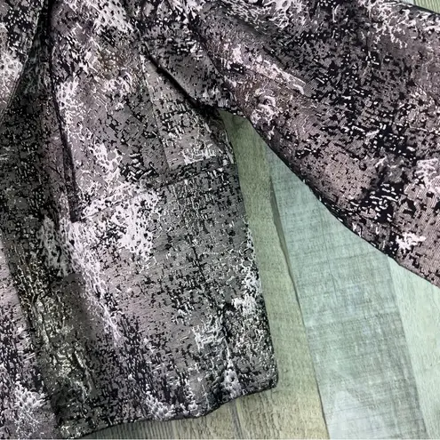 Natori Size XS Gold Metallic Silver Black Open Front Lined Jacket Evening Wear