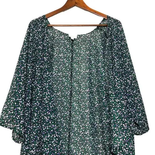 LuLaRoe  Womens Semi Sheer Oversized Poncho Shrug Wrap Floral Feminine Duster | M