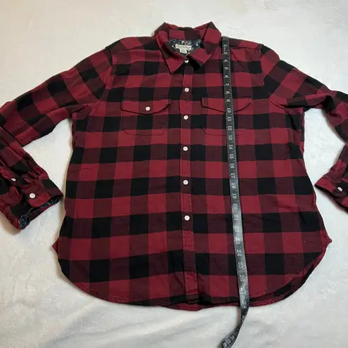 Tailor Vintage Buffalo Check Plaid Flannel Button Up Shirt Size XXL Holidays Red