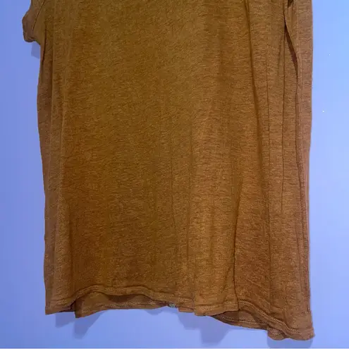 Garnet Hill Embroidered Organic-Linen Split-Neck Tee Size L Casual Boho Peasant