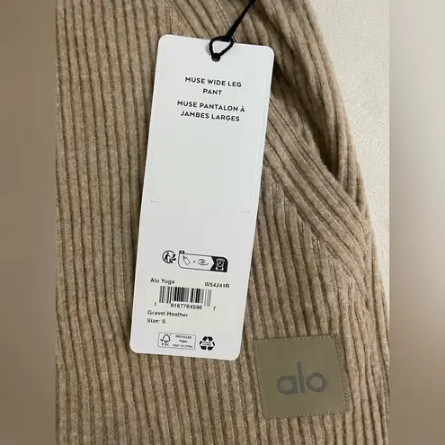 Alo Yoga  NWT Muse Wide Leg Pants With Pockets Gravel Heather Color Size S