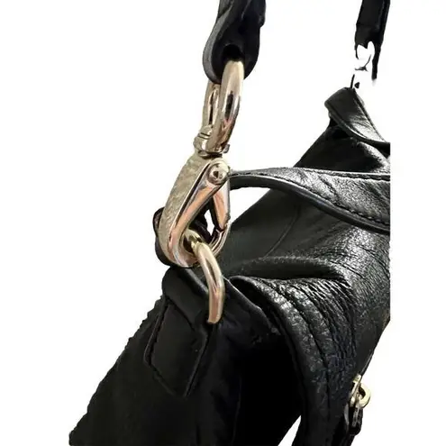 Kate Spade NY Cobble Hill Clarke Leather‎ Fold Over Flap Crossbody GUC Black