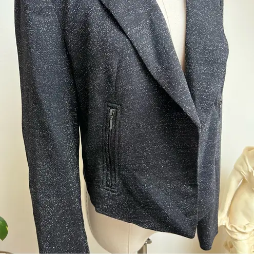 Vivienne Tam Metallic Black Moto Blazer Jacket Medium