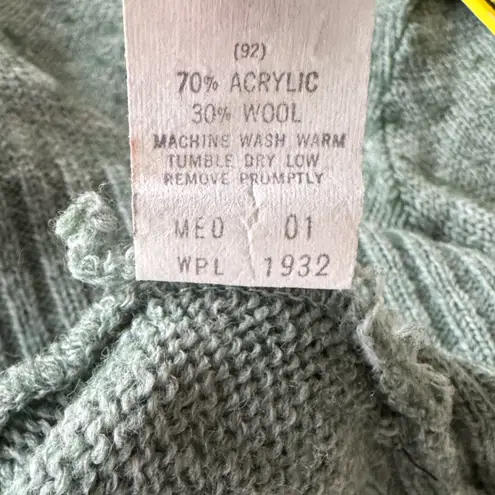 Vintage Garland Light Green Red Fair Isle Wool Sweater Sz Medium (Vtg)