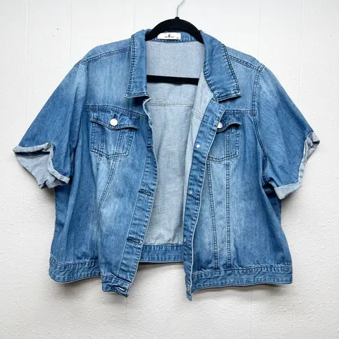 Agnes Orinda Denim Button Front Shirt Womens 3X Western Country Barn Cowgirl Blue