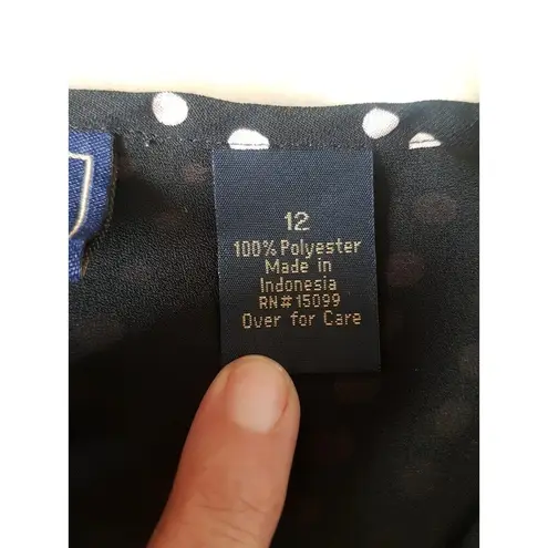 Laura Scott Dress Womens Sz 12 Polka Dots Rockabilly Pink Black Tied Midi Retro