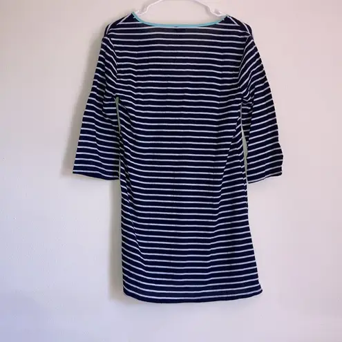 J Crew size XS Swim Tunic swimsuit Coverup Navy Striped Vneck NWT Blue