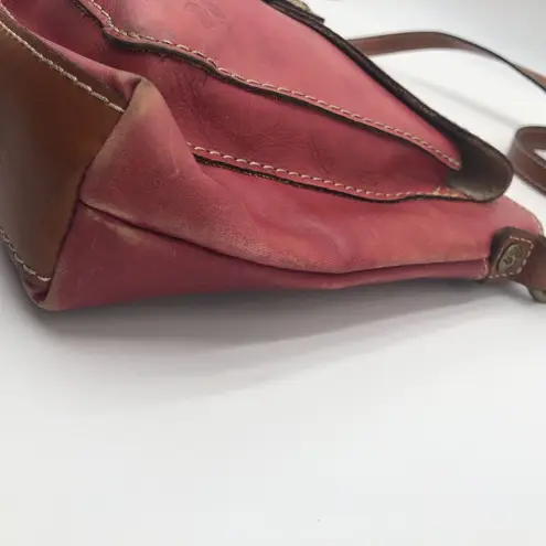 Patricia Nash Avellino Faded Rose Distressed Leather Crossbody Bag Purse READ