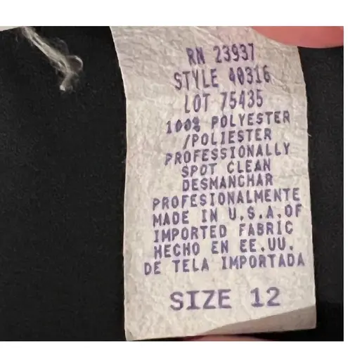 Palazzo Pants Womens Size 12 Sheer Lined Sequins High Rise Wide Leg Caliendo Black