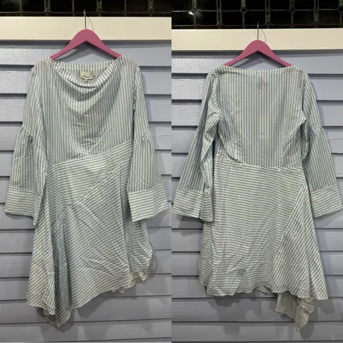 3.1 Phillip Lim Long Sleeve Shirting Striped Asymmetrical Shirt Dress