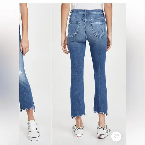 MOTHER THE INSIDER CROP STEP CHEW WASH DANCING ON COALS Hi Rise Kick Flare Ankle Blue Size 25