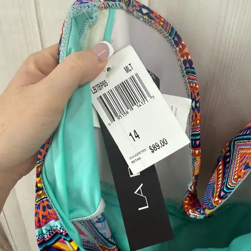 La Blanca Women’s 14 Patterned Swim Tankini Top New