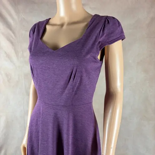 GILLI Cap Sleeve Purple Knit Mini Dress SMALL