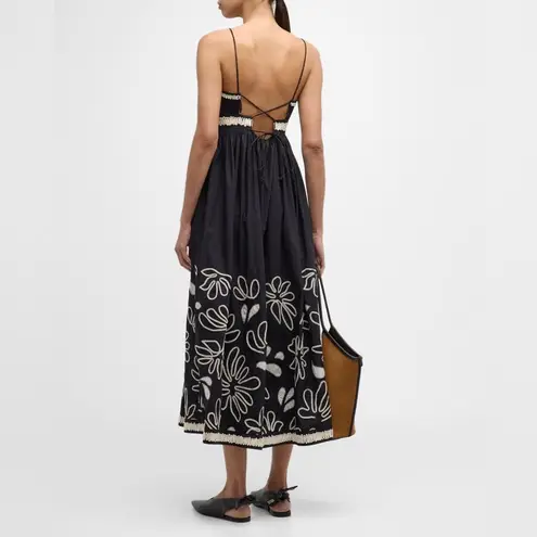 Ulla Johnson Hollis embroidered appliquéd pintucked cotton-poplin mididress,$690