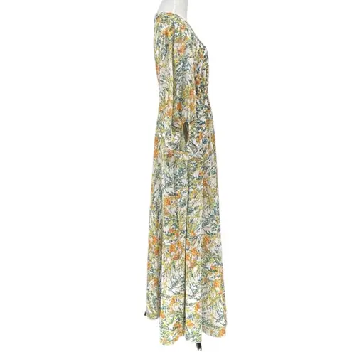 Sachin + Babi Aria Long Sleeve Beaded Sequin Floral Dress Gown Size 2 New