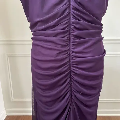 XScape  Embellished-Neck Formal Gown Dress Plum Purple $250 20W