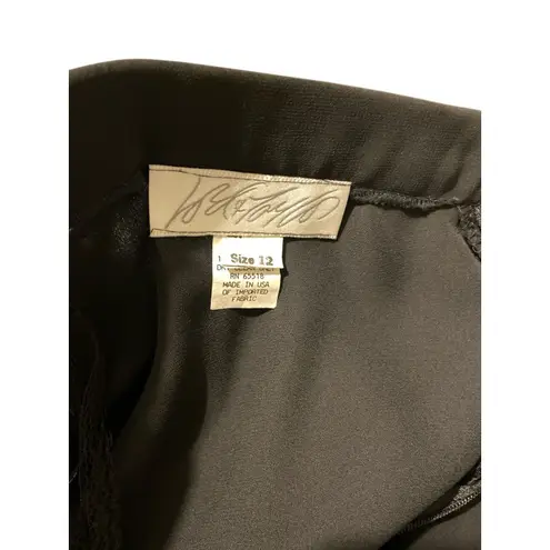 Vintage Lord & Taylor Black Dress Size 12 Made in USA Elegant Formal Gown Lace