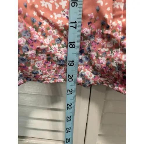 MODBE Floral Peach/White Chiffon Short Skirt Ruffle A