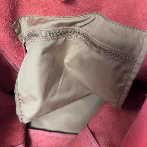 Weitfremd Red Leather Tote Bag