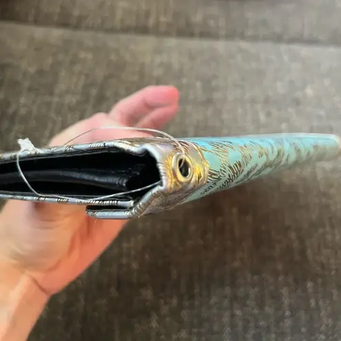 Turquoise & Gold Leopard Print Clutch