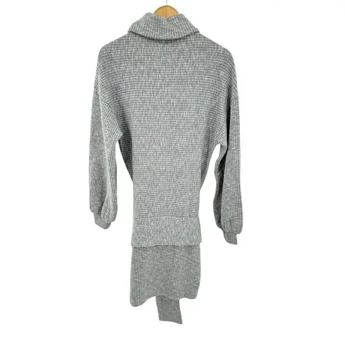 Saylor  Free People Revolve Giovanna Grey Ribbed Knit  Sweater Dress Turtleneck L