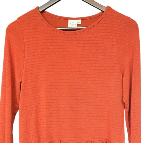 Live in the Moment NWT Burnt Orange Long Sleeve Peplum Ruffle Top Sz M