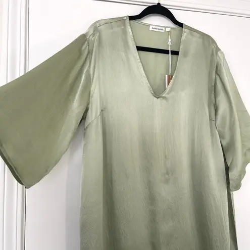 Roller Rabbit NWT $248 Silk Raine Caftan Sage Green Midi Dress Size Large