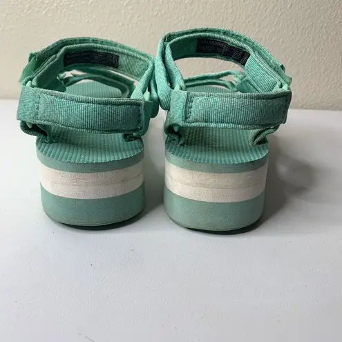 Teva Flatform Platform Seafoam Green Turquoise Blue Sandals Women’s Sz 7 Strappy