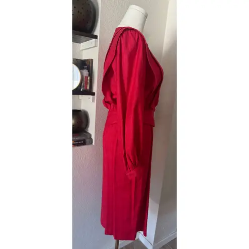 Lillie Rubin Vibrant Red Vintage Women’s Silk Dress With Pockets Size 4