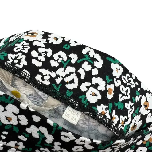 Boden USA Boden Mini Skirt Jersey Floral Pull-on Black White Size US 8R