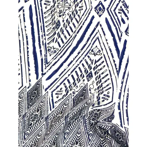 CCC Wide Leg Summer Romper Sleeveless Blue White Casual Geometric Print Size Sm