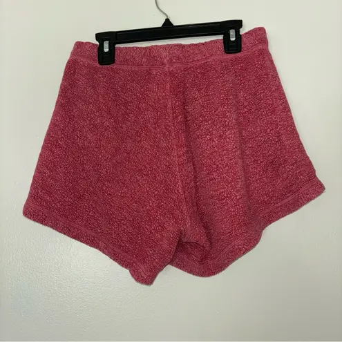 Women's Pink Terry Cloth Cloud Cotton shorts Red Size M