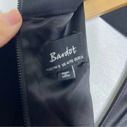 Bardot Mock-neck Cold-shoulder Cut Out Sheath Dress Size 4 XS