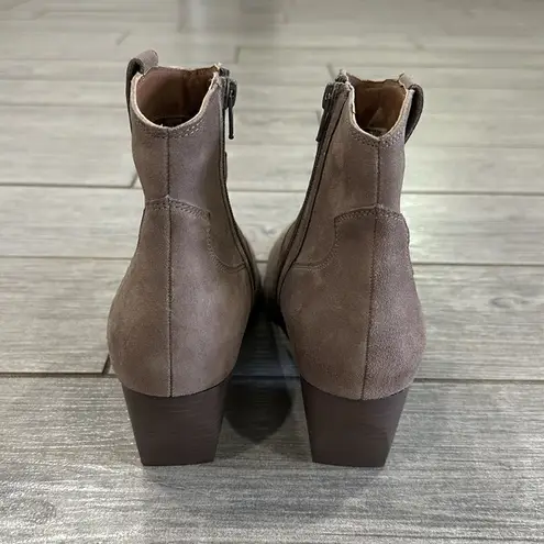 Seychelles Anthropologie Upside Taupe Suede Booties New!