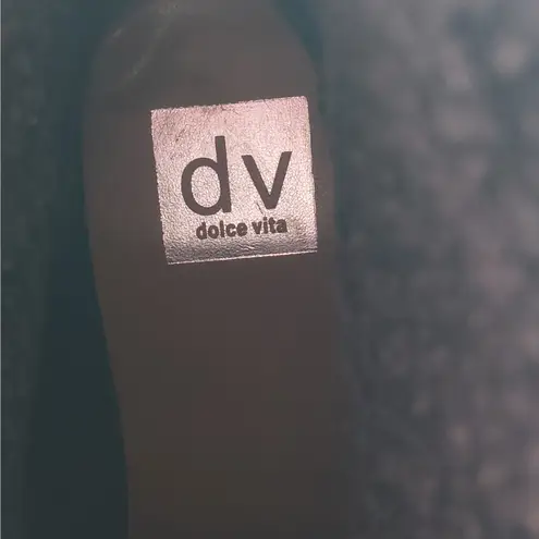 Dolce Vita DV Vionie Womens 9.5 Black Knit Shaft Lug Sole Platform Ankle Boots