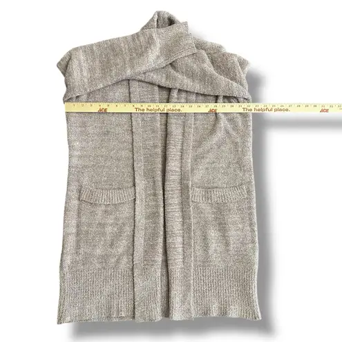 Barefoot Dreams CozyChic Taupe Gray Cardigan Size S Soft Plush Knit Open Front
