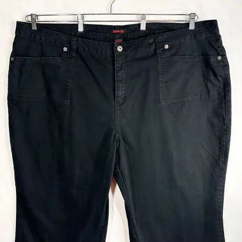 Zana Di Plus Size 30 Jeans Black Wide Leg Flare High Rise Short Inseam Denim 406