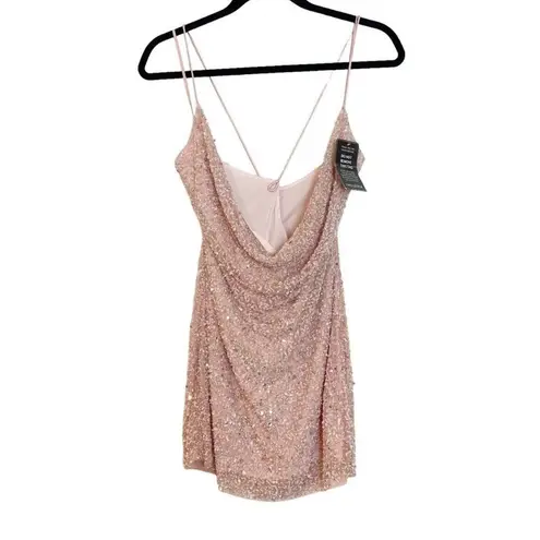 Retrofête Retrofete Mich Embellished Party Celebrity Sequin Mini Dress Pink Size M NWT