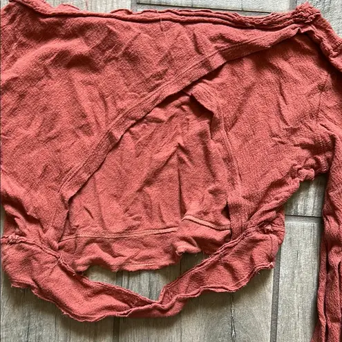 FP Movement by Free People Pink Ruched Long Sleeve Crop Top Size XS