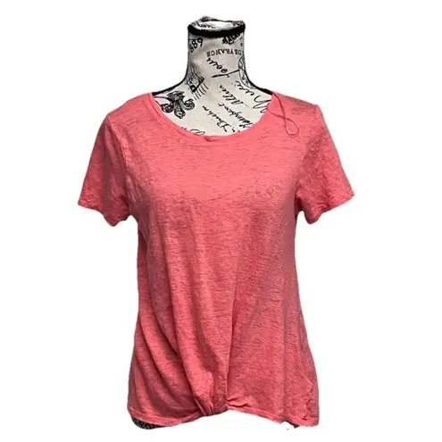 Rachel Roy Coral Linen Side Tie Top M Women’s Coastal Preppy Boho Summer Beach Pink Size M