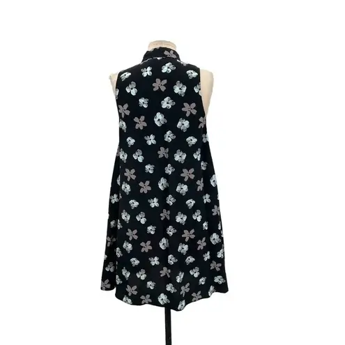 Equipment Mina Petunia Printed Dress Black Floral Silk Size XS