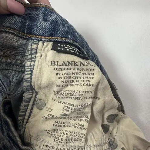 Blank Nyc Jeans Womens 29 Blue Flare The Waverly Stretch Low Rise Distressed