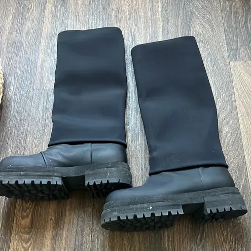 Black Cleia Flatform Neoprene combat boots Size 9