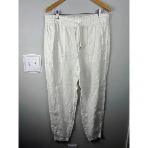 Athleta 100% Linen Jogger Pants White – Size L