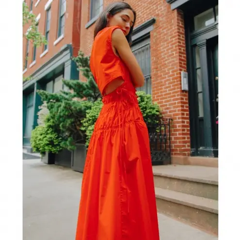 Proenza Schouler White Label Back Cutout Drawstring Midi Dress Size XL New w/Tag